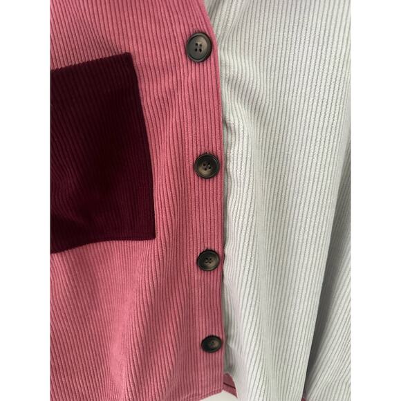 NWT Simply Southern Color Block Corduroy Style Crop Top Long Sleeve Size XL - Picture 6 of 8